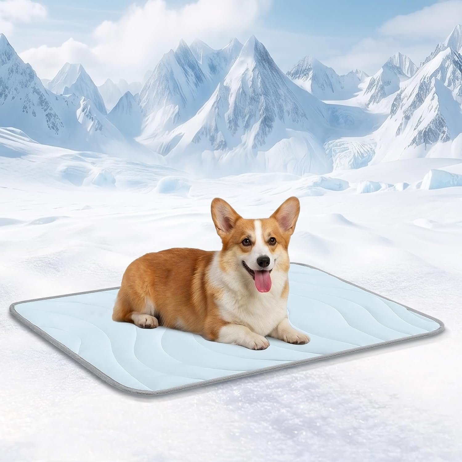 Cozyide Dog Cooling Mat, Q-Max>0.45, 36″ L x 23″ W, Blue