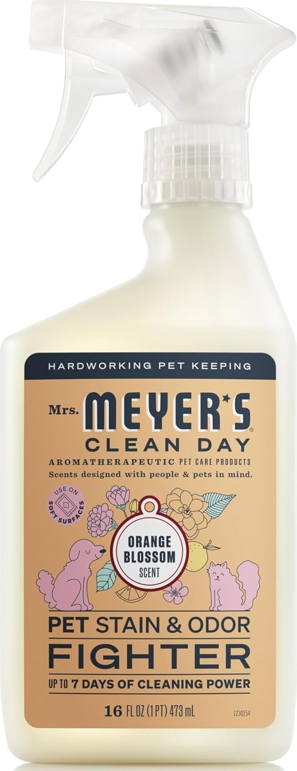 Mrs. MEYER’S CLEAN DAY Pet Stain & Odor Fighter, Orange Blossom Scent, 16oz