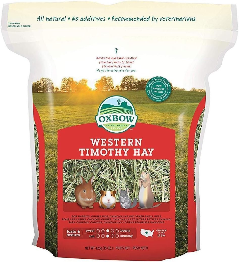 Oxbow Western Timothy Hay, Rabbit & Guinea Pig Hay, High Fiber, USA, 15 oz