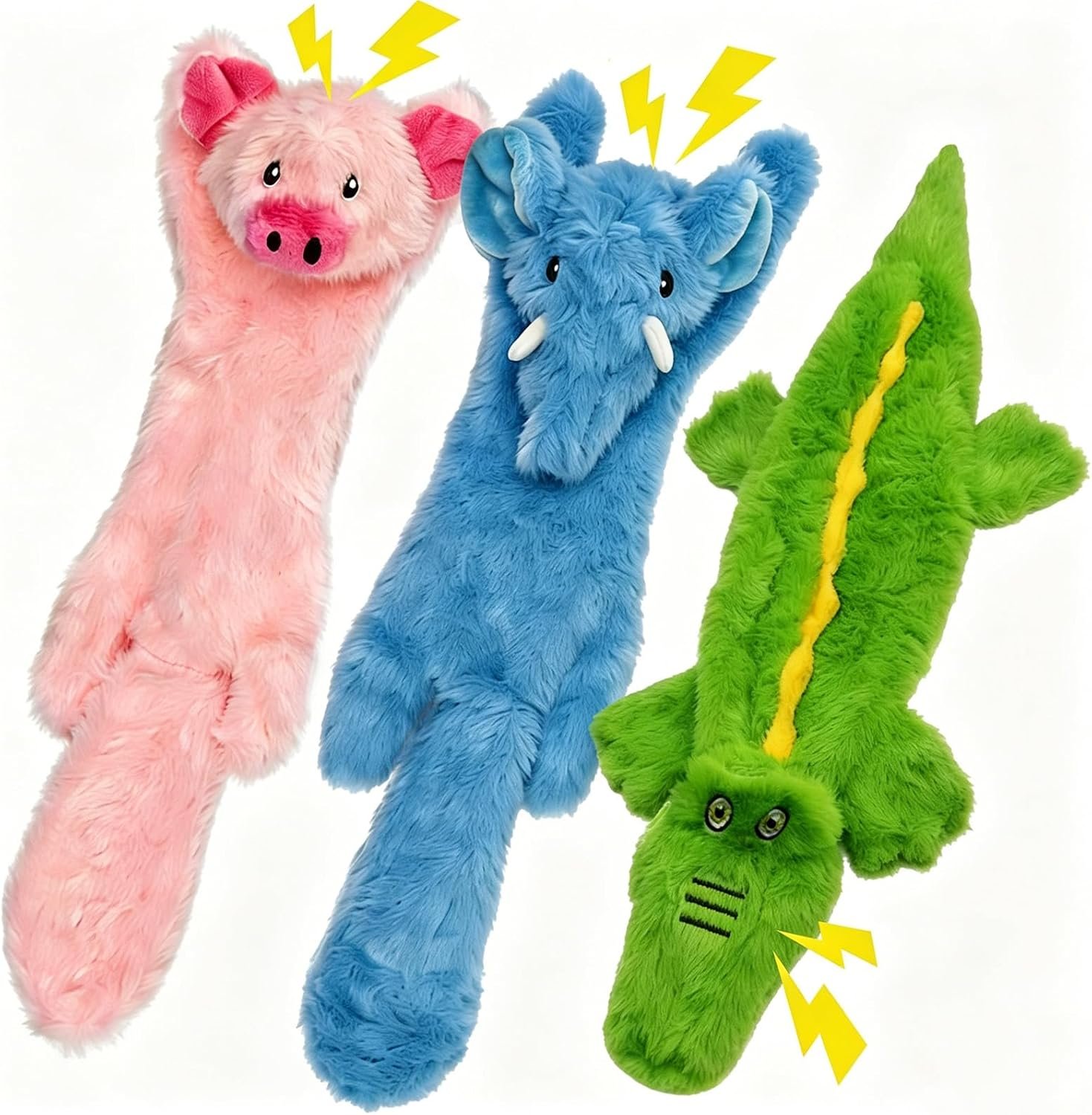 3 Pack Flat Crinkle Dog Toys for Small Medium Dogs