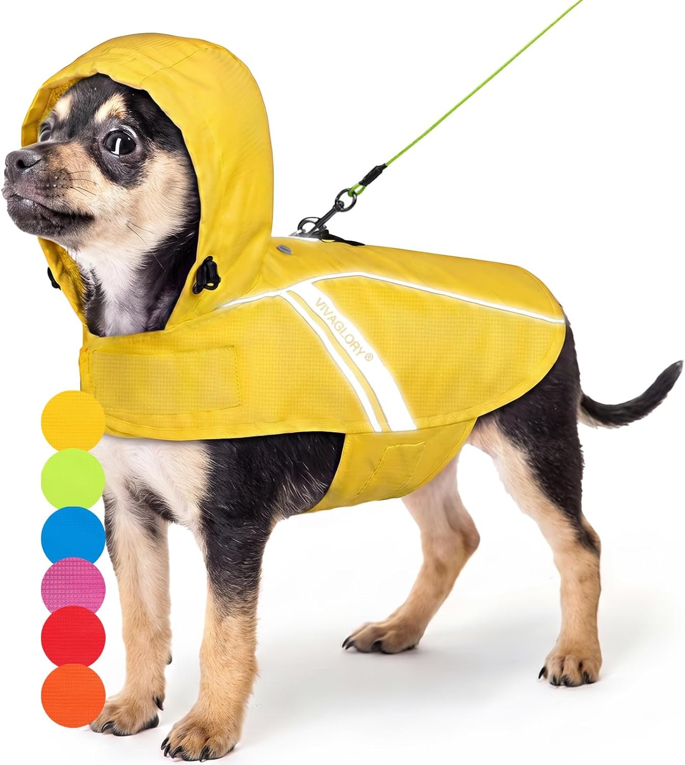 VIVAGLORY Dog Raincoat Wetoff Dog Rain Coat, XXS, Yellow