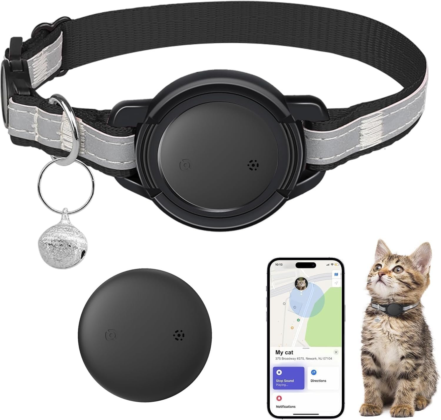 GPS Cat Tracker Collar, iOS‑Only Smart Pet Activity Tracker, 1 Pack