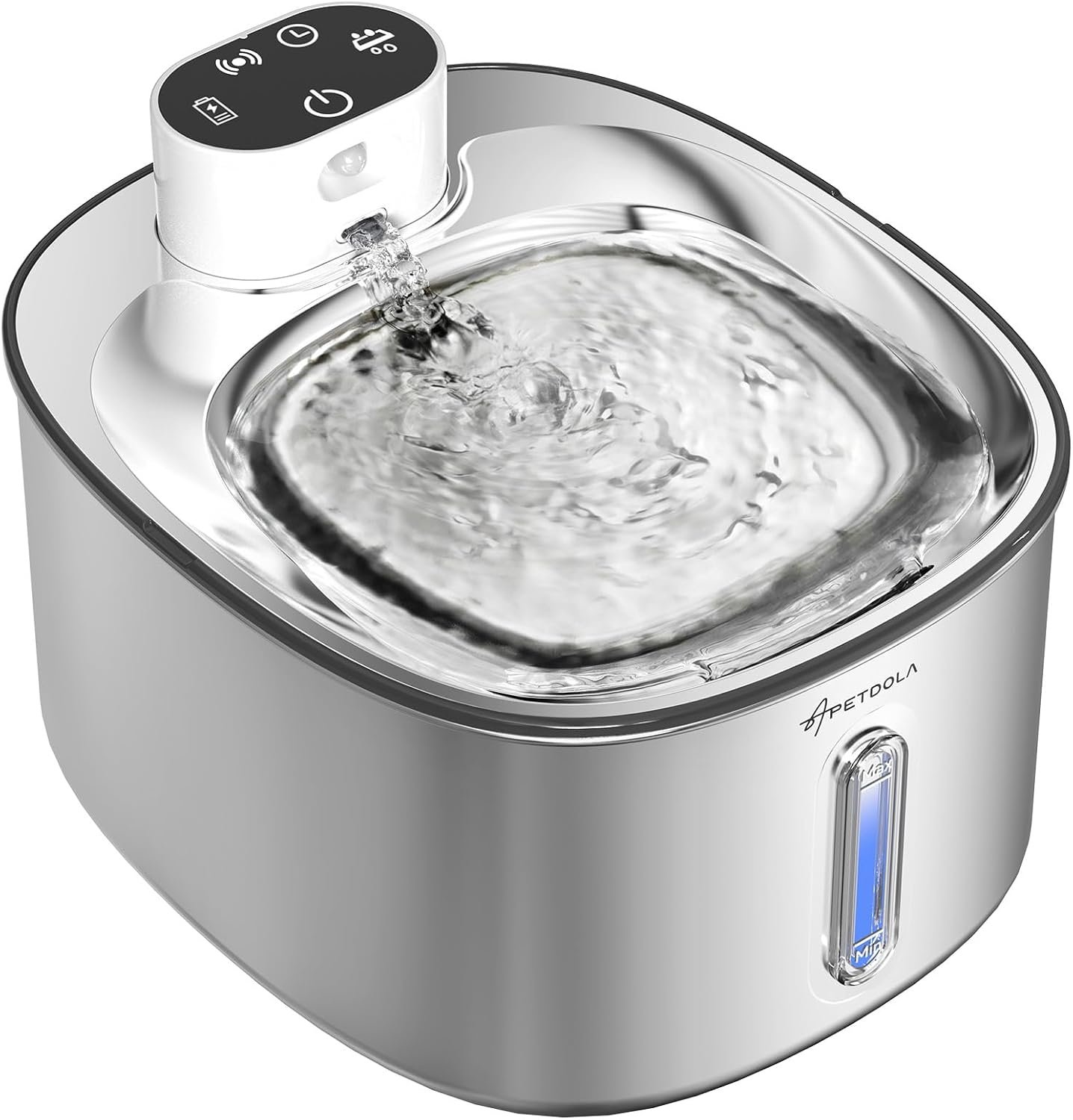 Cat Water Fountain Stainless Steel, 152fl-oz/4.5L Wireless Cat Fountain,5000mAh Battery Operated Pet Water Fountain for Cats Dogs,Ultra Quiet