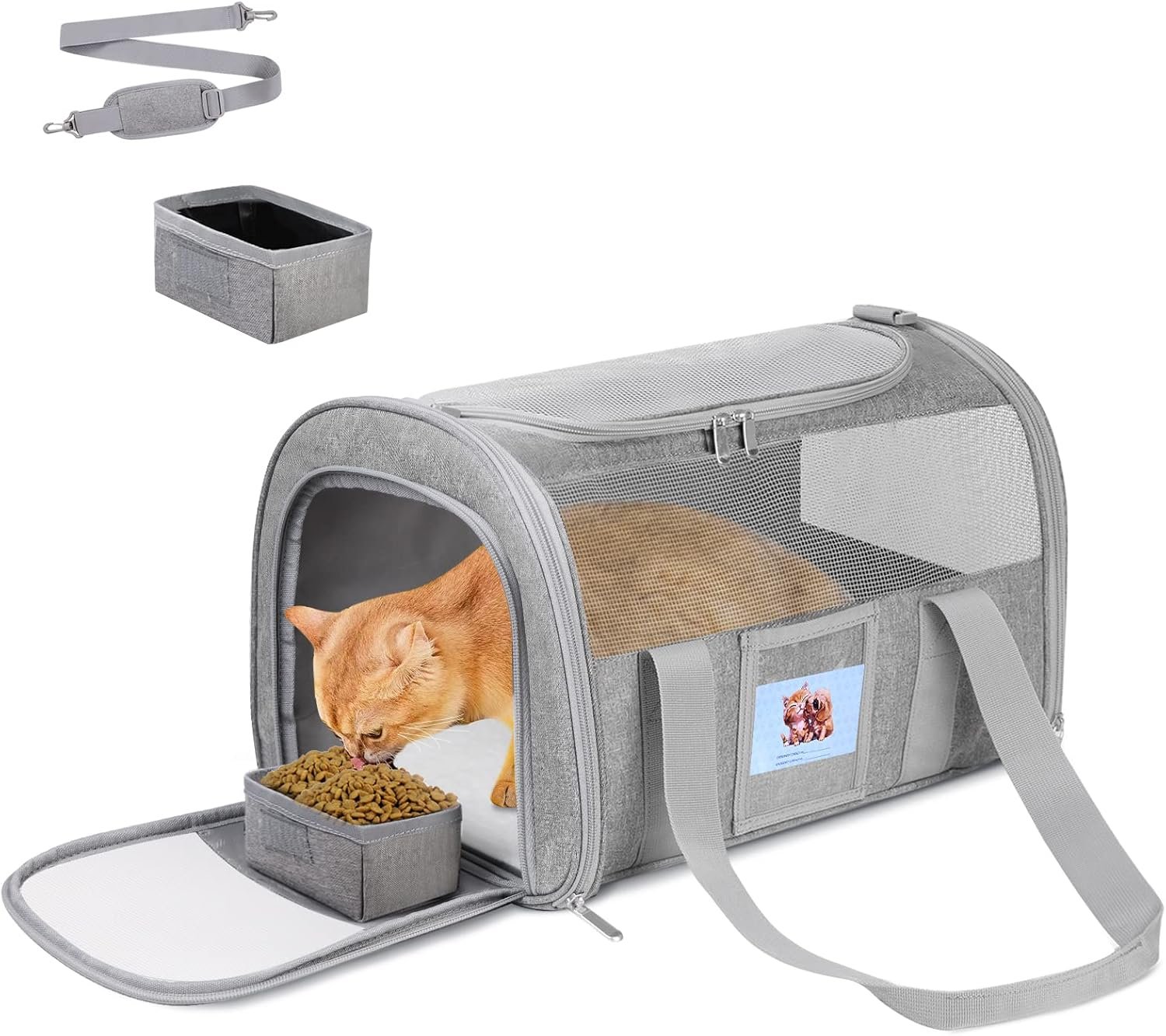 Soft-Sided Cat Carrier,Pet Travel Bag (Up to 16 Lbs)