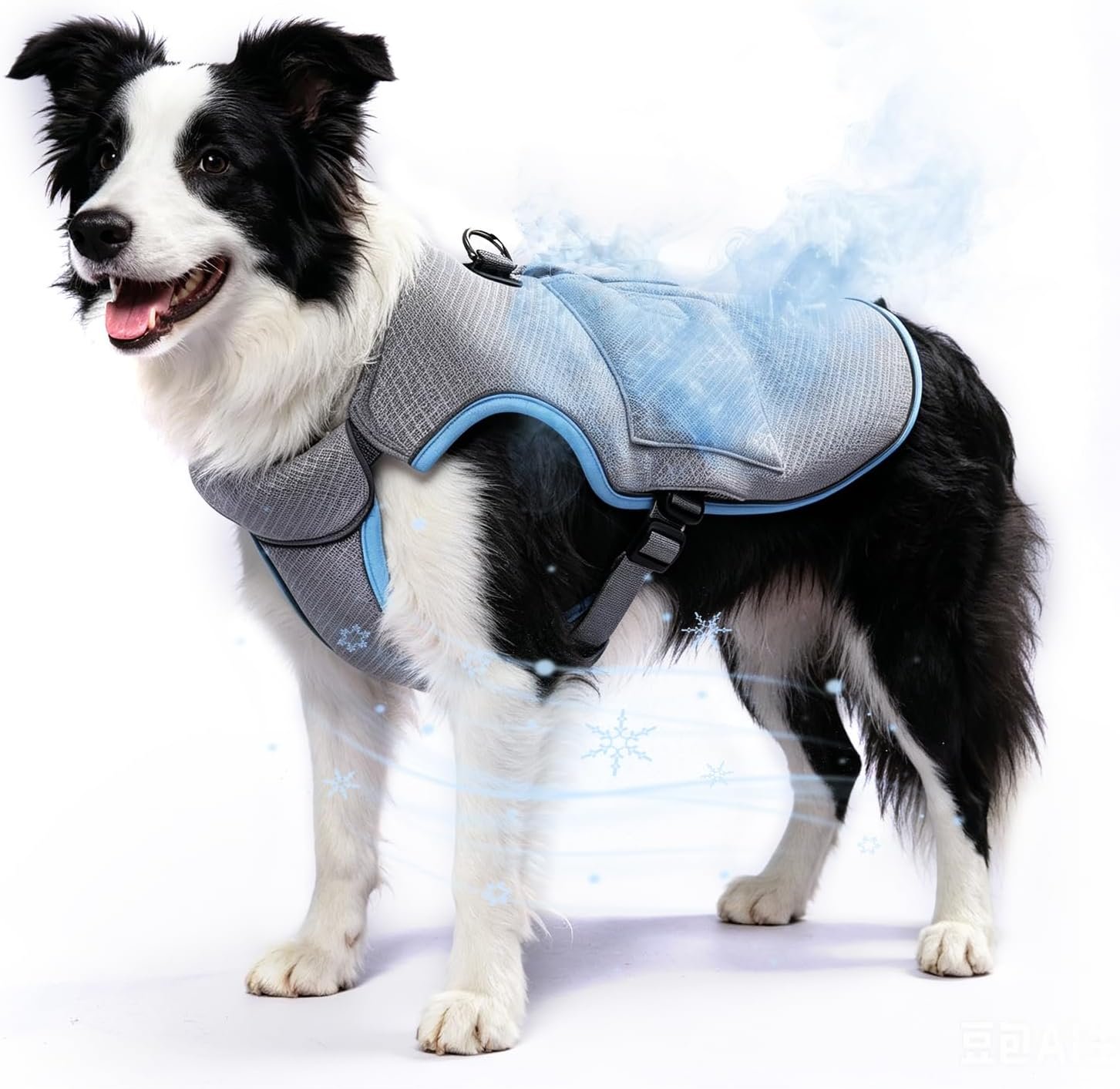 Mora Pets Cooling Vest for Dogs with Ice Pack Evaporation Cooling Fully Adjustable Dog Harness Fit Small Medium Large Dogs Light Blue L