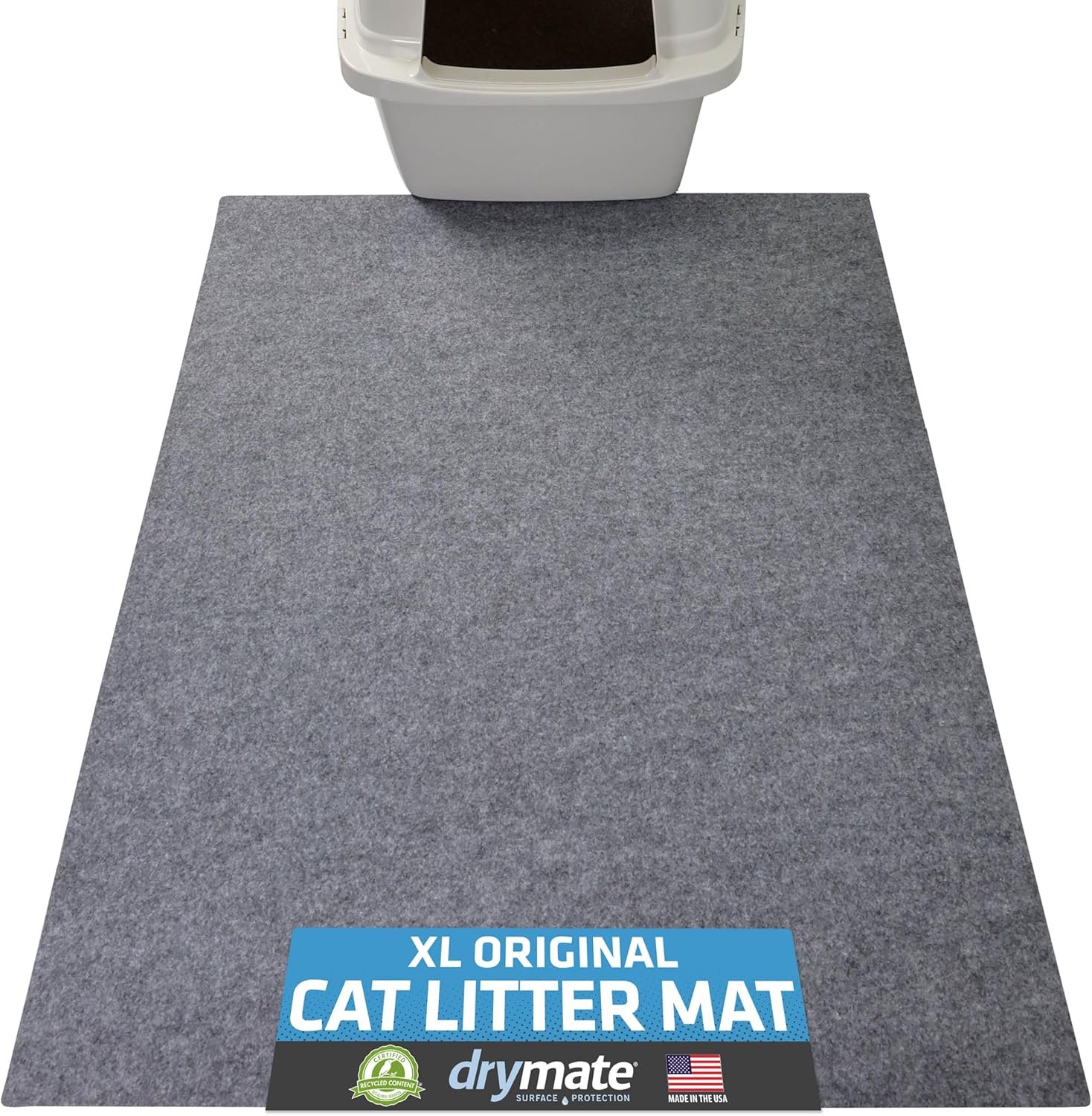 Drymate Cat Litter Box Mat, Litter Trapping Mat, Light Grey, 29×36 XL