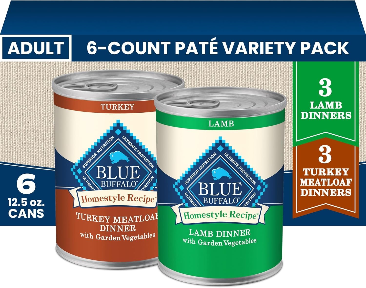 Blue Buffalo Homestyle Recipe Variety Pack Wet Dog Food, 12.5 oz, 6 ct