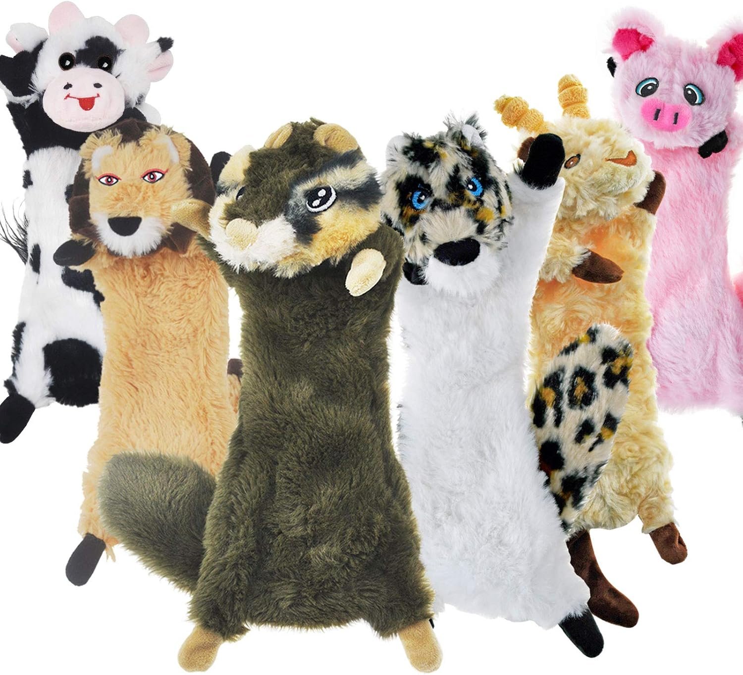 SHARLOVY Dog Squeaky Toy No Stuffing 6 Pack, Dog Toys Crinkle for Puppy