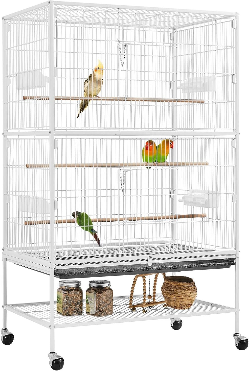 Yaheetech 52″ Large Bird Cage for Parrots, Cockatiels, Budgies, Flight Cage