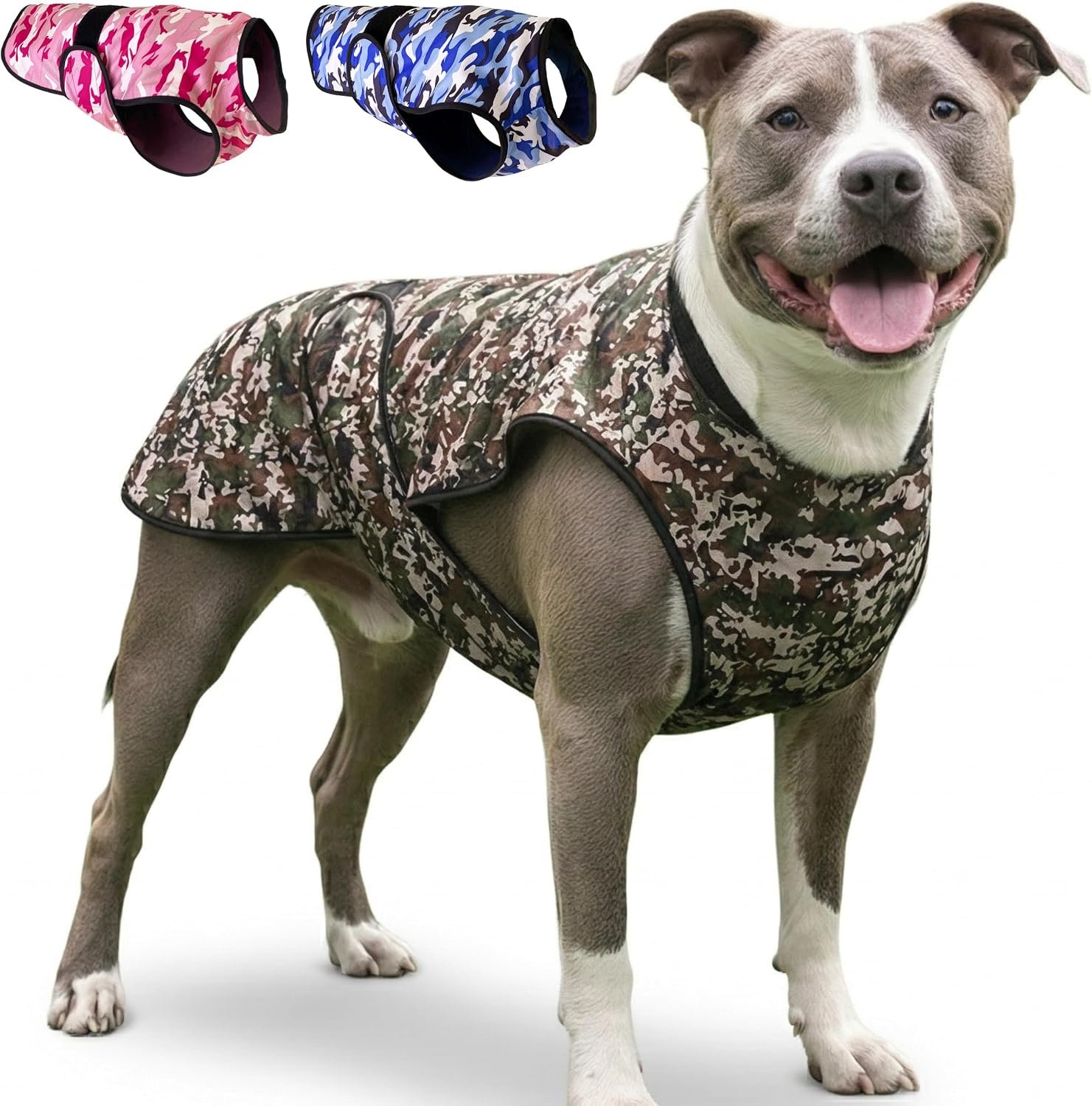 Dog Cooling Vest, 2-Layer Microfiber Cooling Jacket, Green, L