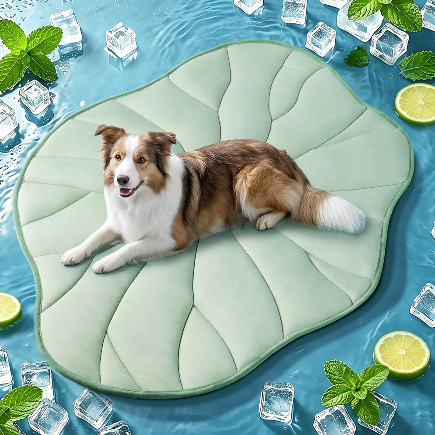 BG-BABYGO Dog Cooling Mat, 48″ x 28″ Reversible Self Cooling Mat for Large Dogs, Washable Arc-Chill Cooling Pad for Pets 2.0 Summer Pet Cooling Pad for Crate Kennel Sofa Floor Outdoor Portable Green