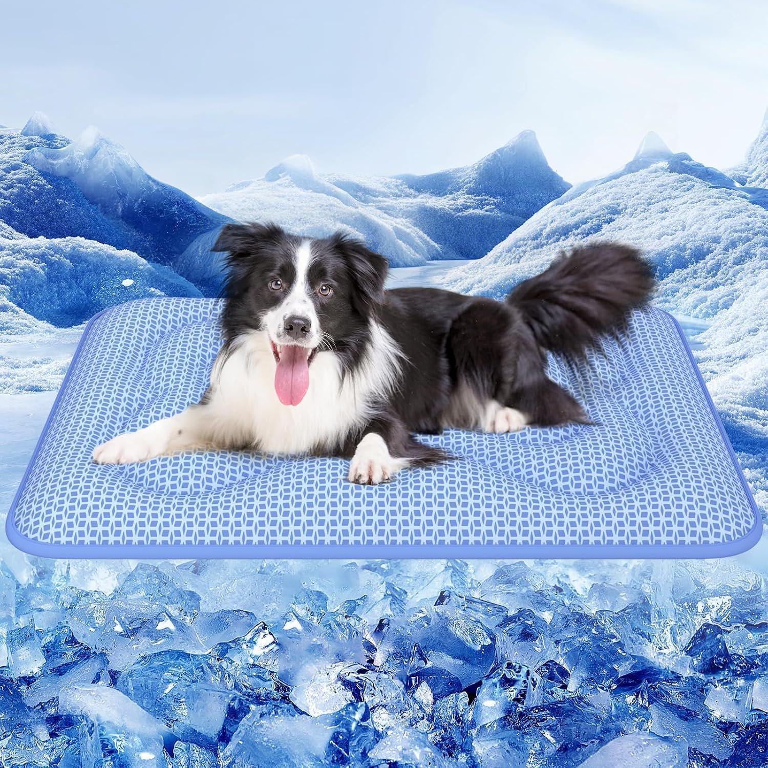 Rywell Thick PCM Dog Cooling Mat 44x32in, Color-Changing&Arc-Chill 3.0 Tech