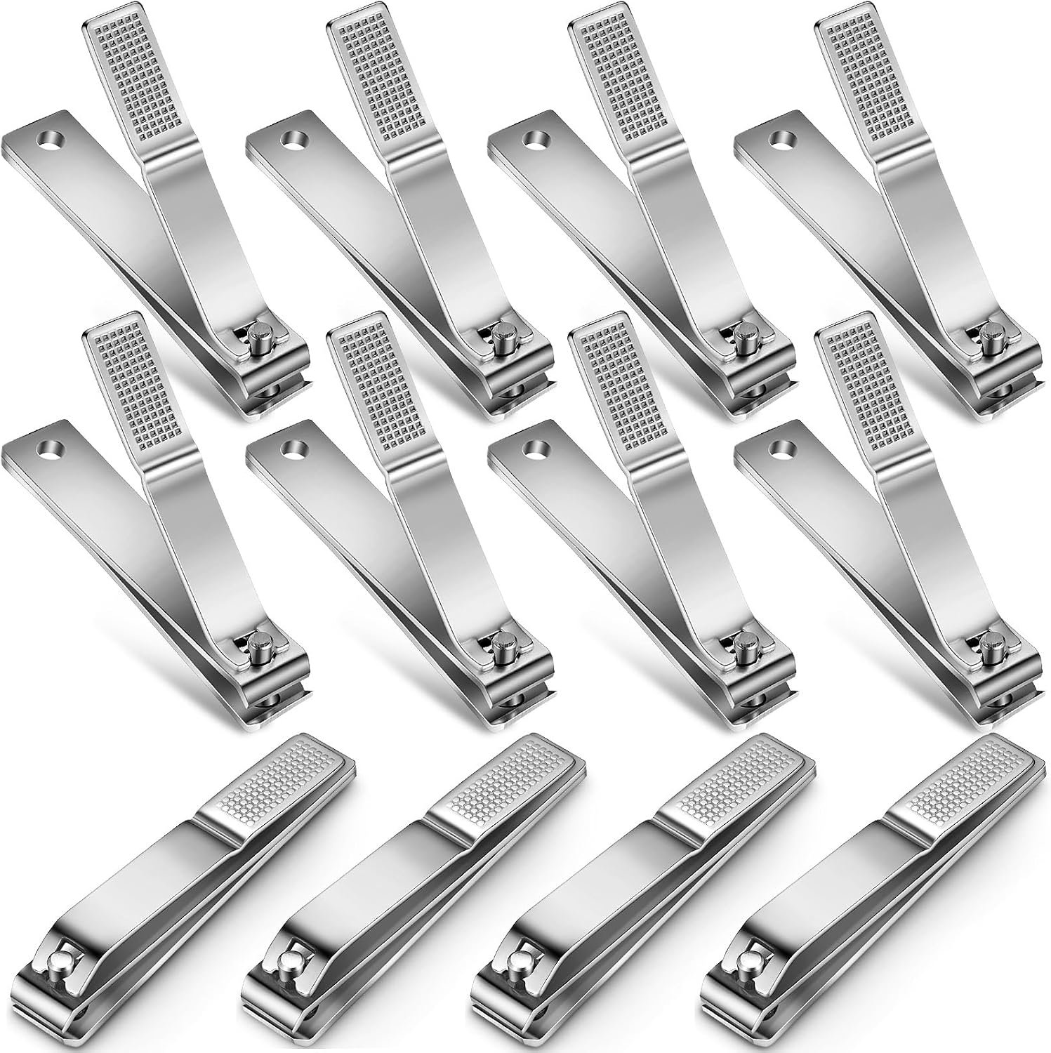 Mudder 6 Pcs Large Toenail Clippers Straight Edge Cutters, Silver