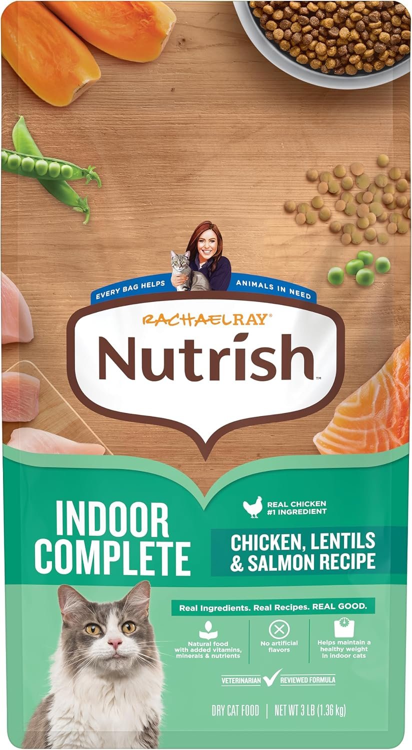 Nutrish Indoor Complete Dry Cat Food, 3 lb. Bag (Rachael Ray)