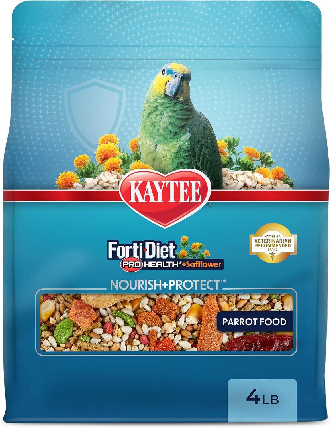 Kaytee Forti-Diet Pro Health+Safflower Parrot Food, 4 Pounds