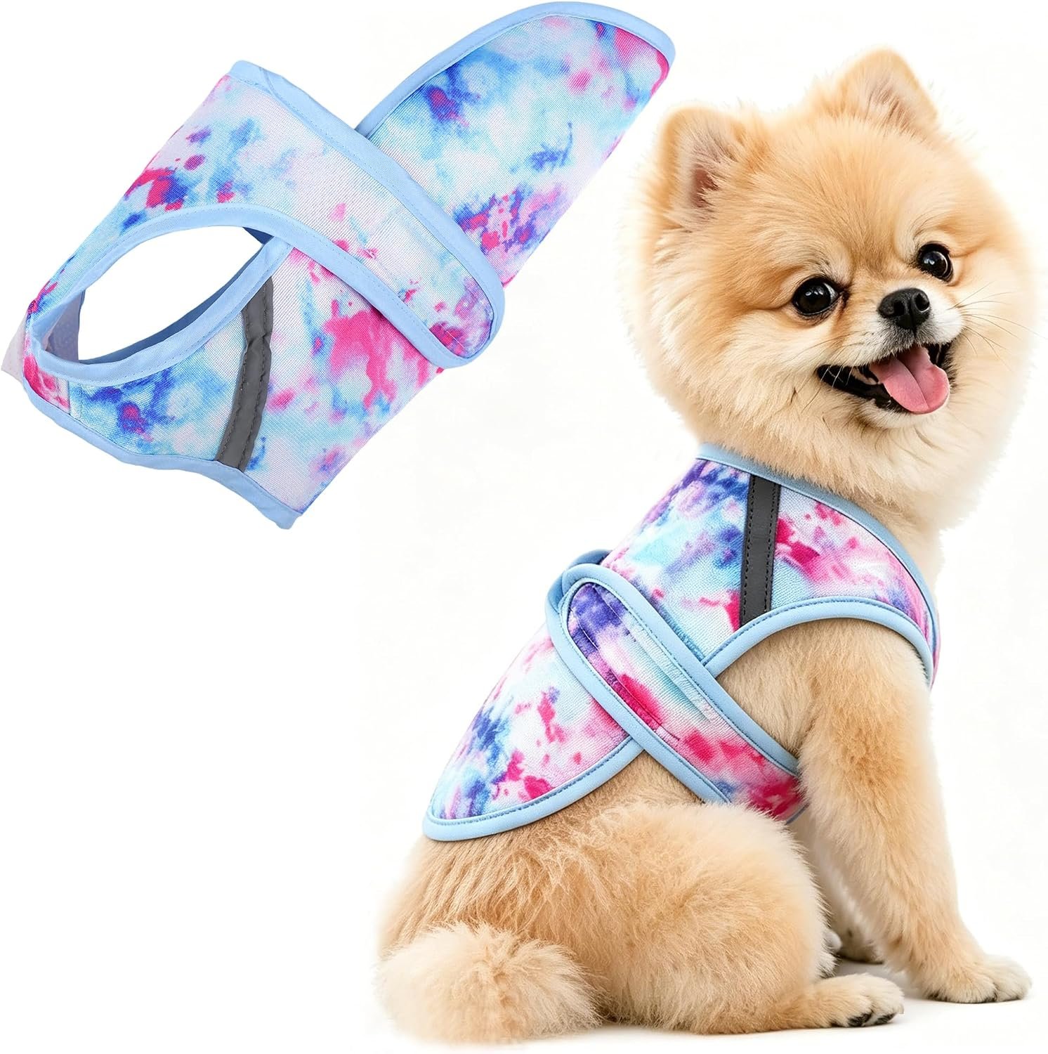 Leekalos Summer Dog Cooling Vest Lightweight Adjustable Pet Cooling Shirt