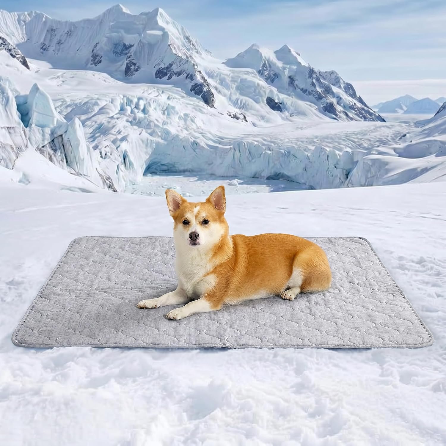 Cozy Bliss Leakproof Cooling Blanket for Large Dogs – Q-Max 0.5, Durable & Washable Dog Cooling Mat for Hot Weather, Soft Pet Throw & Couch Protector for Dogs & Cats, 40×60 Inch, Heather Silver Grey
