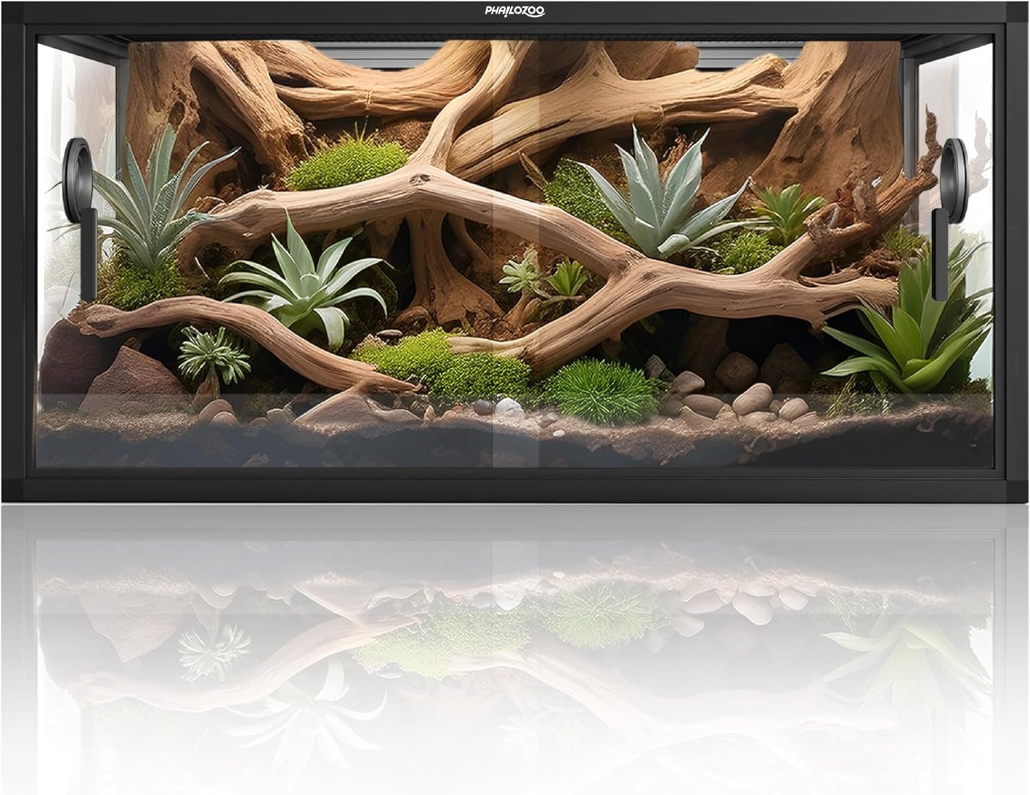 Phailozoo Stackable 50 Gallon Reptile Enclosure for Gecko, Juvenile Reptile