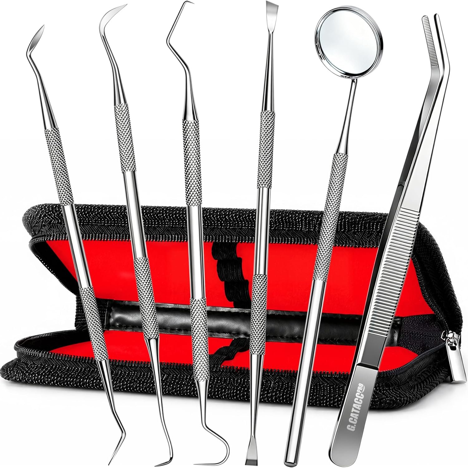 G.CATACC Dental Pick Tools, Plaque Tartar Remover Teeth Cleaning Kit