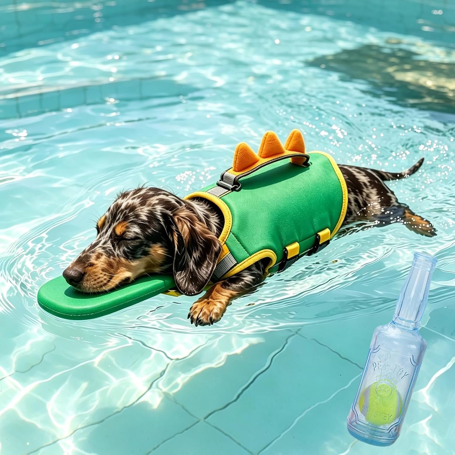 Dog Life Jacket,High Buoyancy Dog Swim Vest with Chin Rest&Handle (#B,L)
