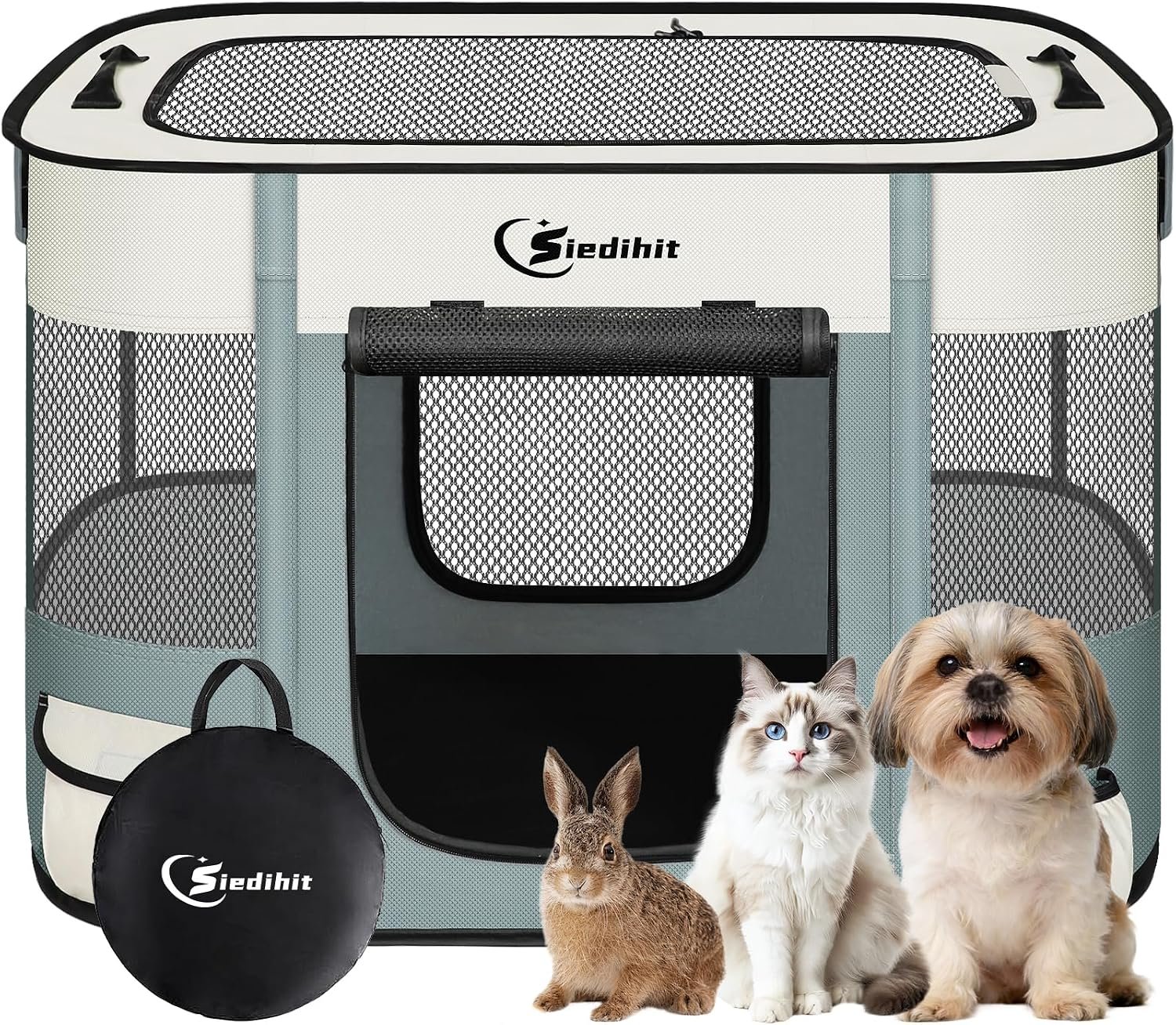 Siedihit 28″ Dog Playpen,Cat Puppy Pen, Pet Portable Crate Indoor Outdoor