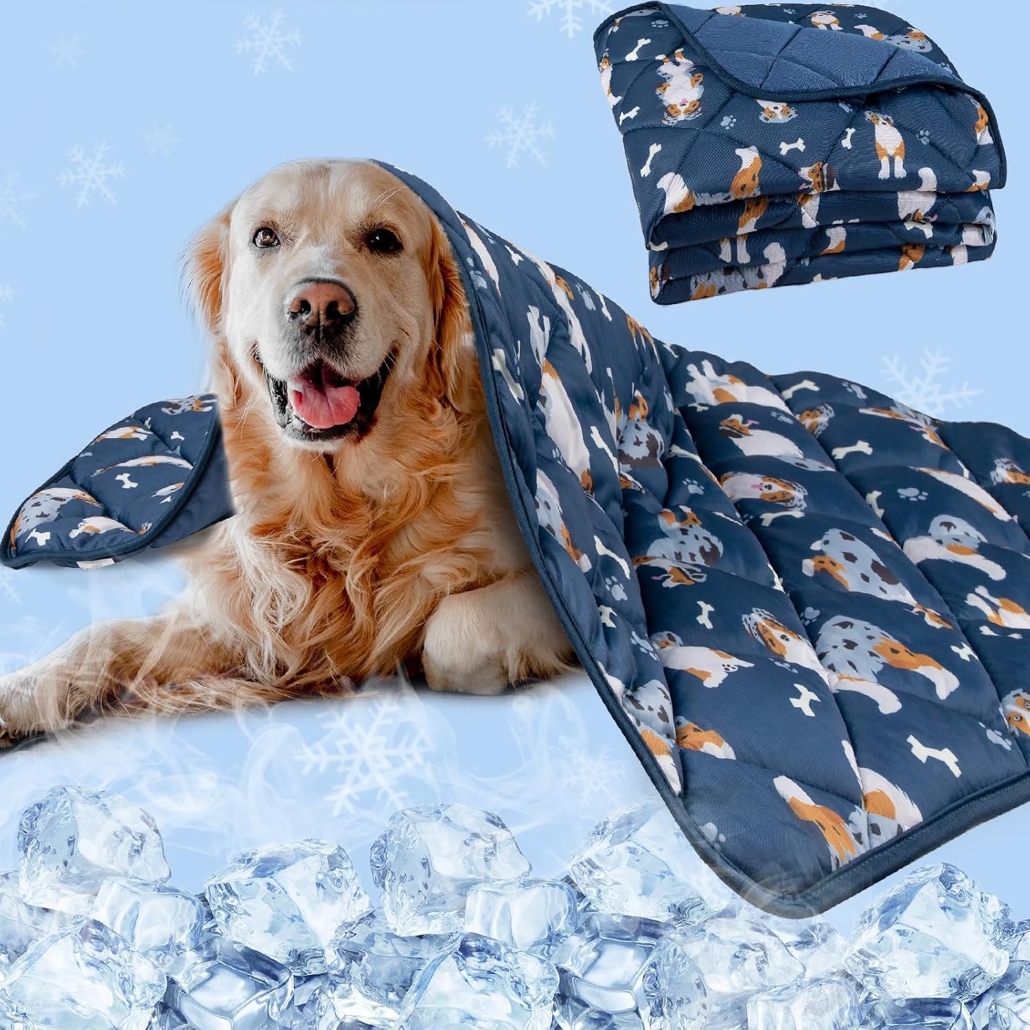 Dog Cooling Mat, Premium Lightweight Pet Cooling Blanket Bed Cover for Dogs, Cat, Puppies | Ice Silk Cool Pad for Dogs Furniture Protector | Machine Washable Pet Blanket, 40”x60”