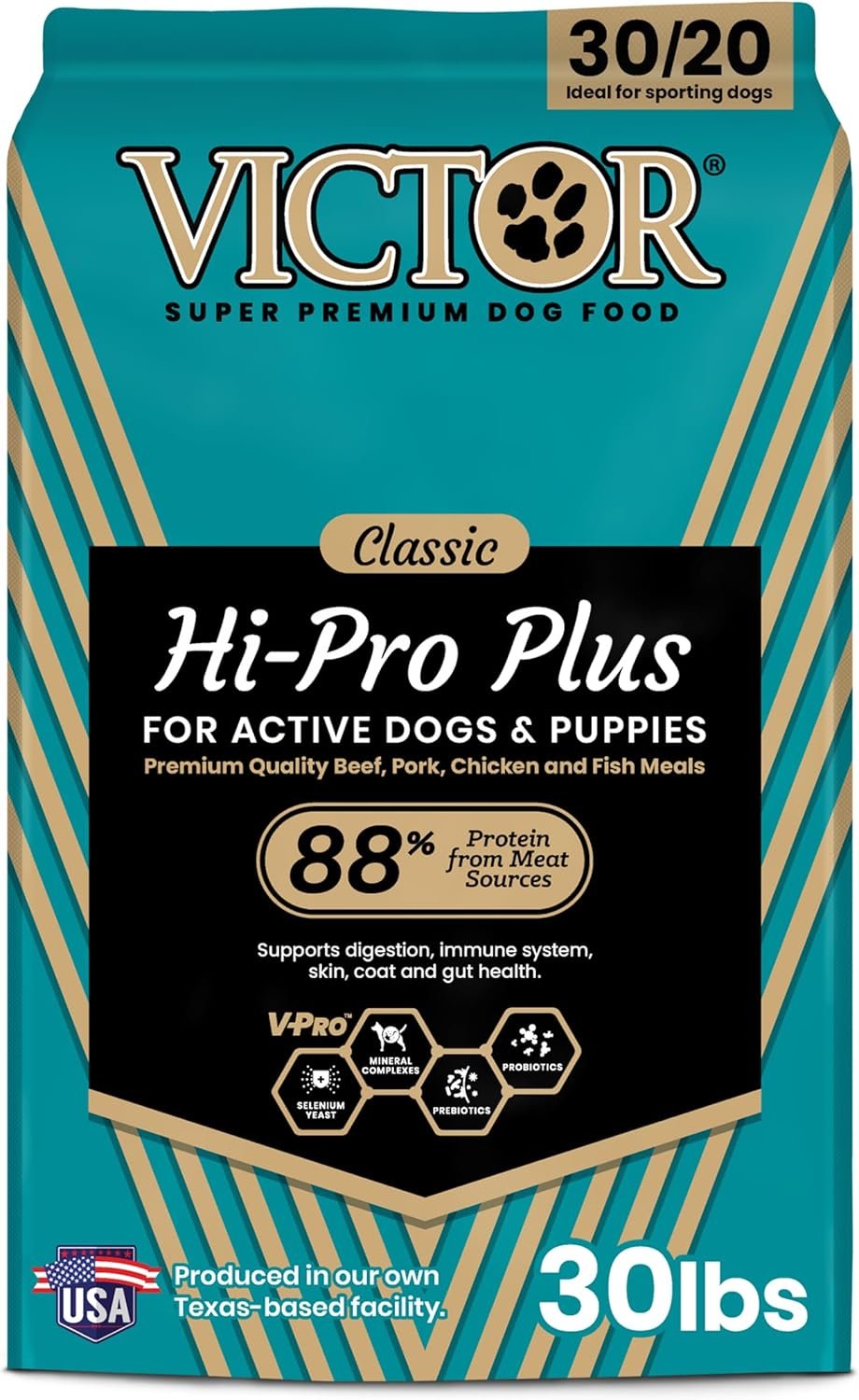 VICTOR Hi-Pro Plus Dry Dog Food – High Protein Gluten Free Dry Kibble, 30lb
