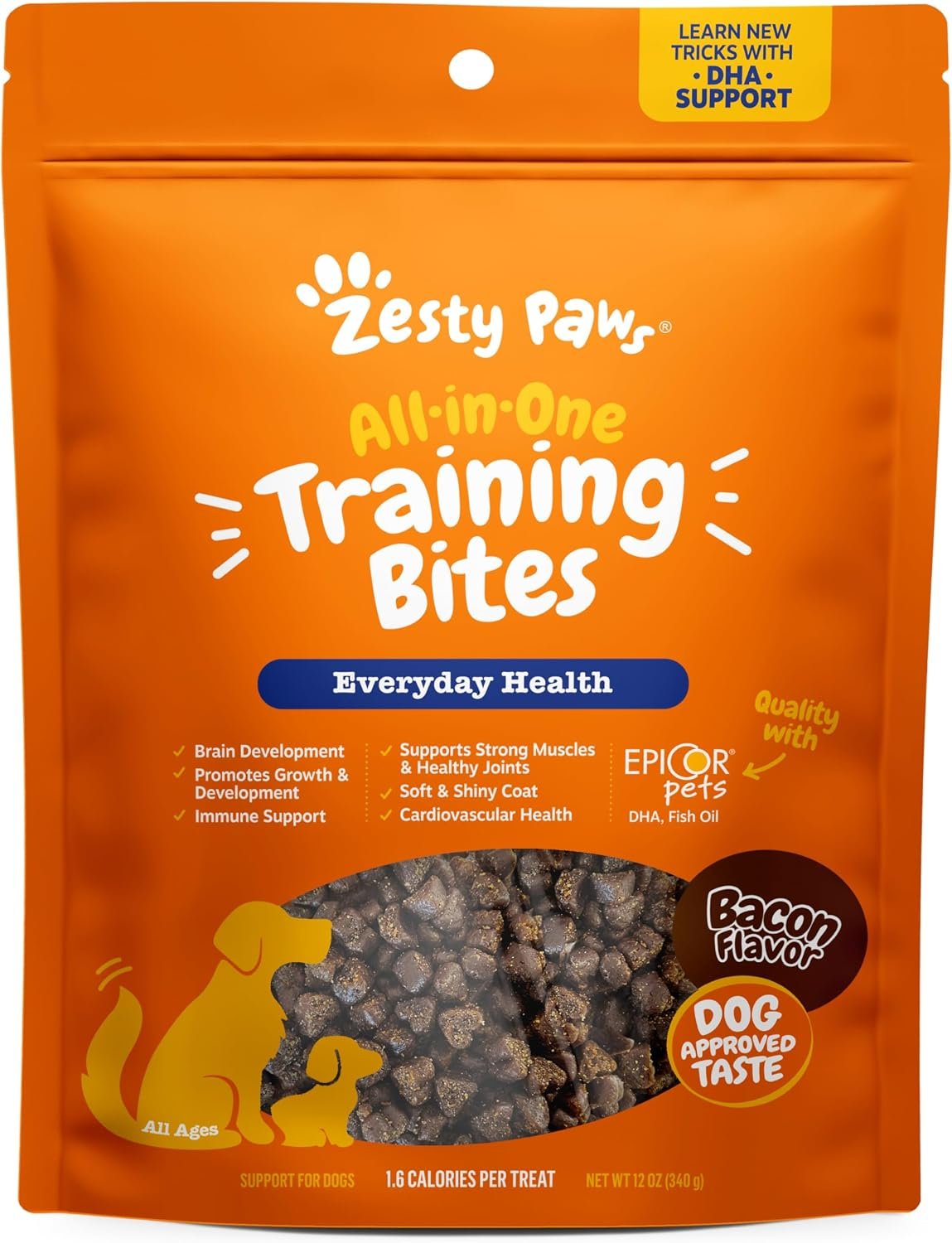 Zesty Paws Dog Training Treats – Training Treats for Dogs, Bacon, 12 oz