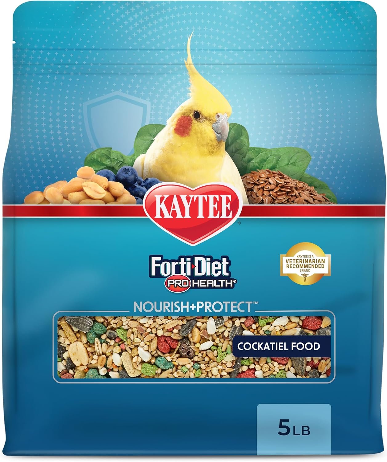 Kaytee Forti-Diet Pro Health Nourish+Protect Cockatiel Food, 5 lb