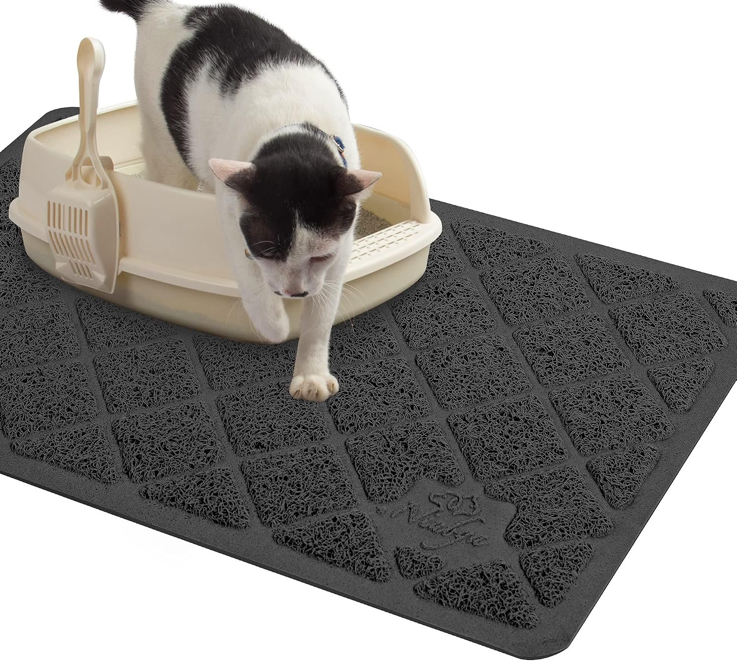 Niubya Premium Cat Litter Mat, Litter Box Mat with Non-Slip and Waterproof Backing, Litter Trapping Mat Soft on Kitty Paws and Easy to Clean, Cat Mat Traps Litter from Box