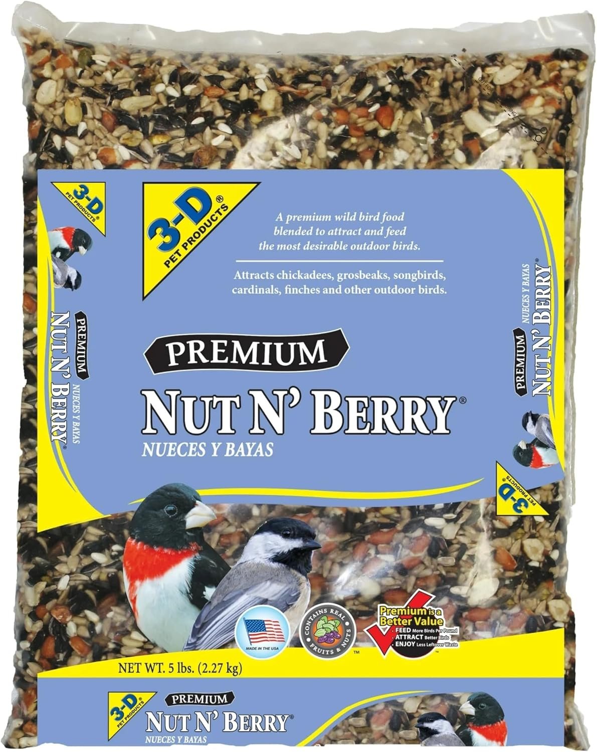 3-D Premium Nut N’ Berry Wild Bird Food for Cardinals