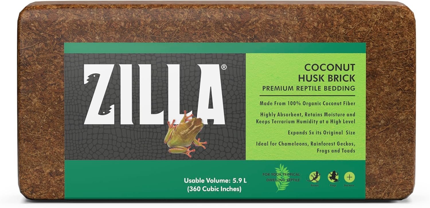 Zilla Coconut Husk, Organic Reptile Bedding, Coconut Fiber, One size, Brown