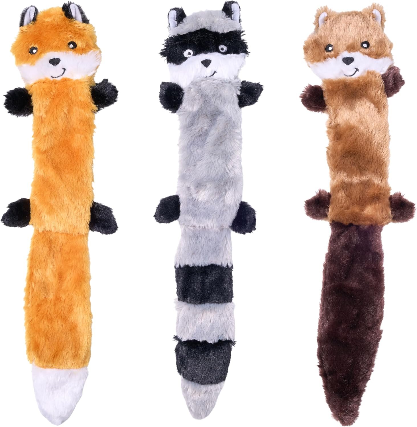 ZippyPaws Skinny Peltz No Stuffing Dog Toy Pack to Keep Them Busy – 18″