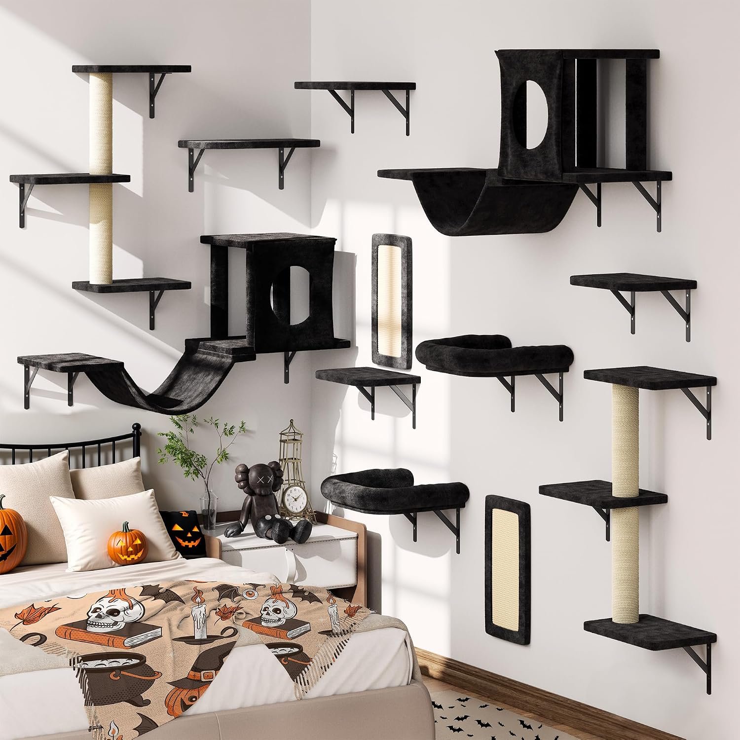 12-in-1 Cat Wall Shelves, Wall Mounted Cat Climber