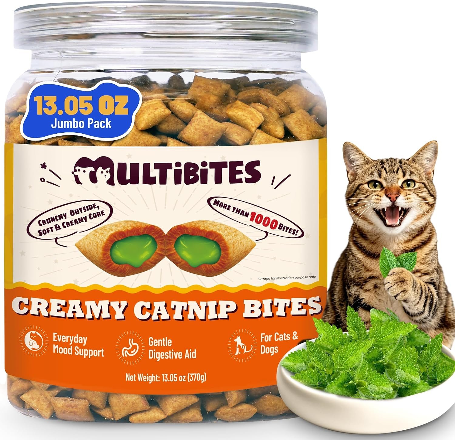 13.05oz Catnip Treats for Indoor Cats with Taurine for Cats