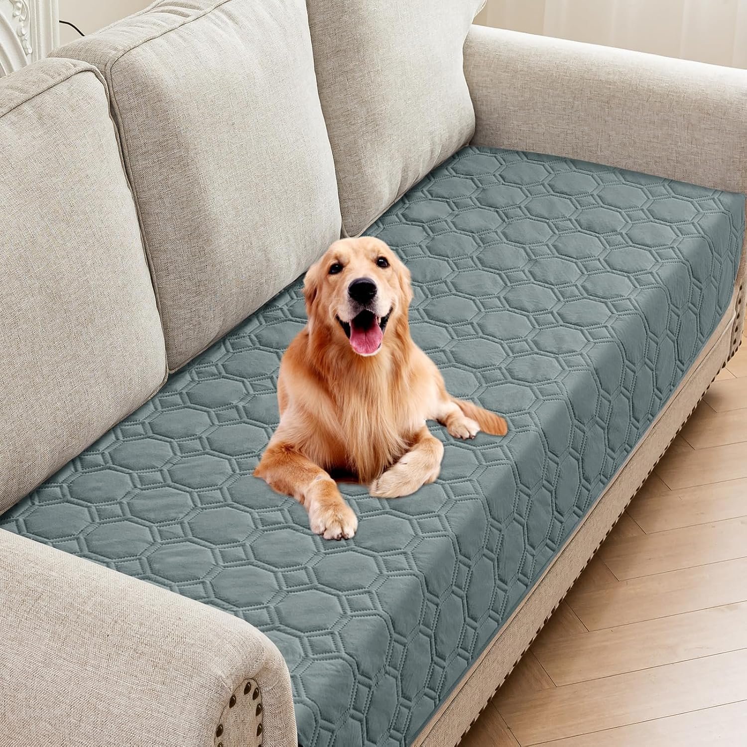 ZNSAYOTX Ultimate Cozy Blankets (30″x70″) 100% Waterproof Sofa Mat Blanket for Dog Pets, Bed Couch Protector with Non-Slip Back Washable Durable, Pee Scratch Proof Easy to Clean (Dark Grey)