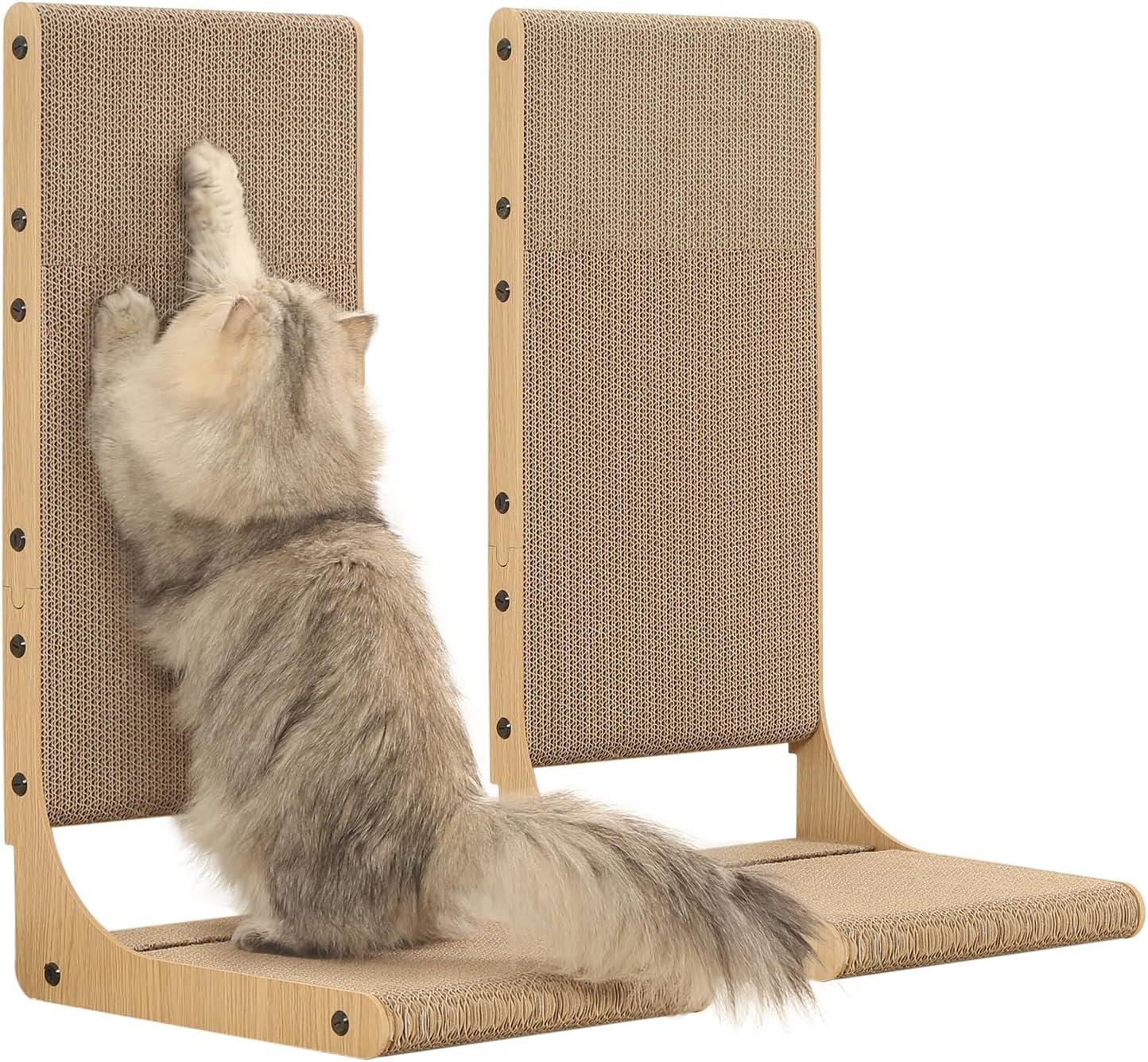 Zakkart 2-Pack L-Shaped Cat Scratching Board, Cardboard, 25.6″ Tall (L)