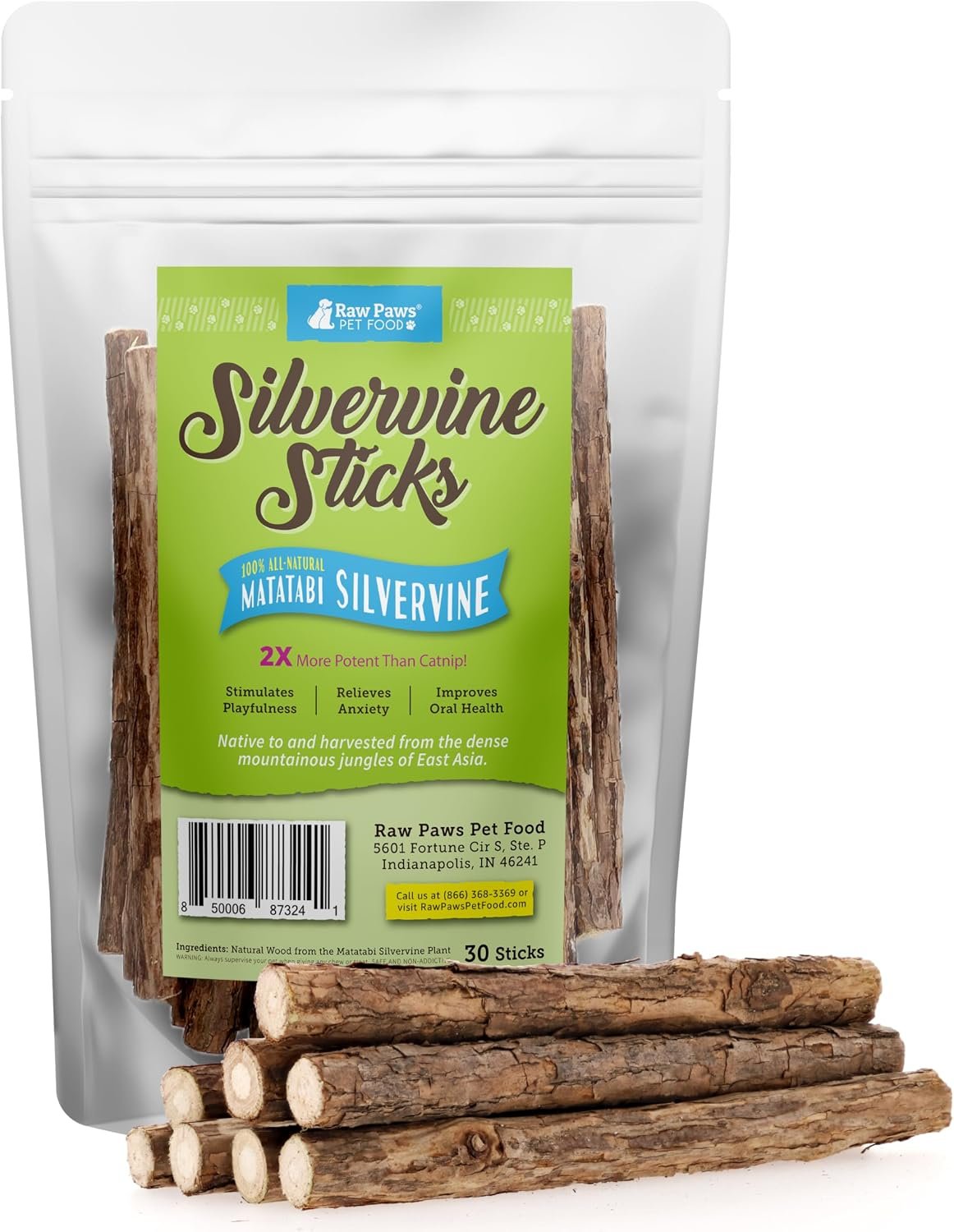 Raw Paws Silvervine Sticks for Cats (30-Count) – Dental Cat Chew Stick