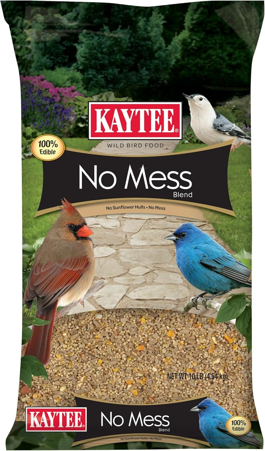Kaytee Wild Bird No Mess Food Seed Blend for Cardinals, 10 Pound
