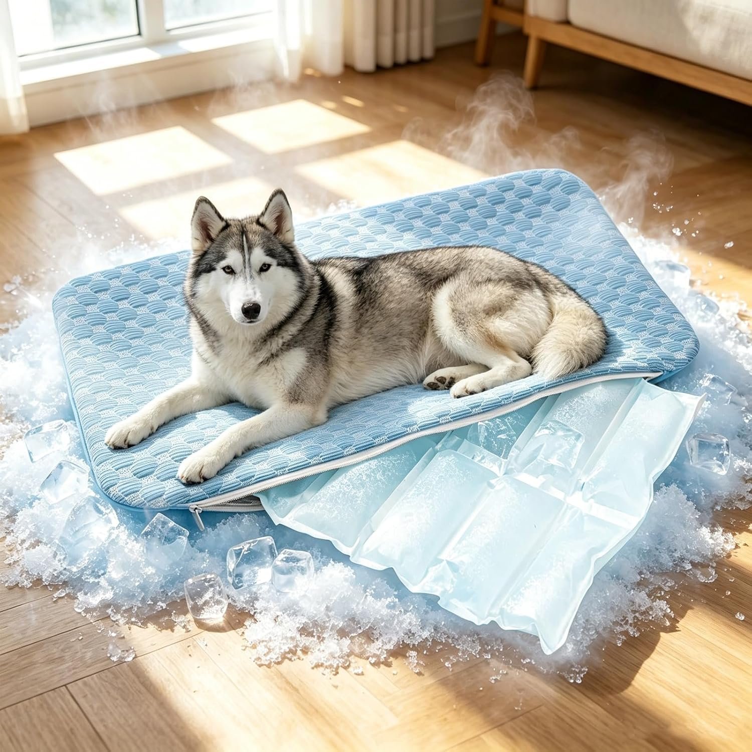 GOLOPET Cooling Dog Mat, 23″x34″ Self-Cooling Dog Pad, Cooling Pad for Large Dogs, Refrigerable Long-Lasting Cooling, Non-Slip Summer Pet Mat, Dog Cooling Pad for Indoor Outdoor Kennel & Car