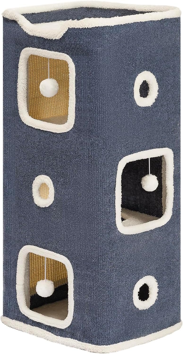 Cat House, Cat Beds for Indoor Cats, 3-Story Cat Condo Cube