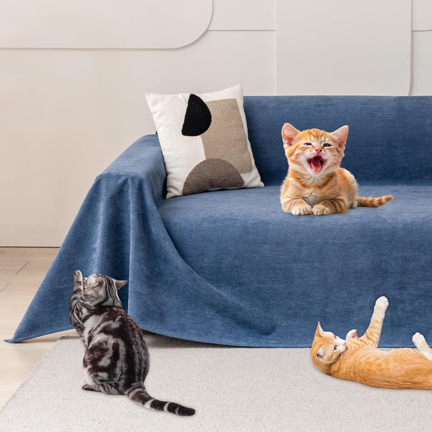 Loiion Cat Scratch Proof Furniture Protector Waterproof Sofa Cover 118″x71″