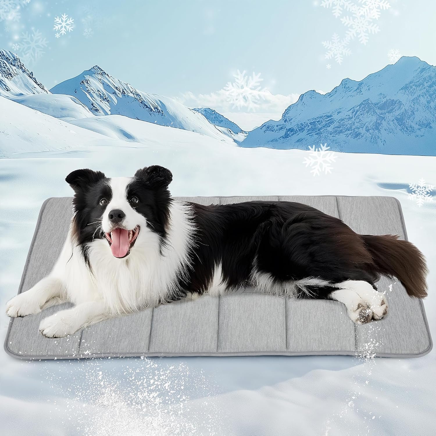 Dog Cooling Mat for Large Dogs, 35″x23″ Memory Foam Pet Pad | QMAX>0.5, Orthopedic Dog Pad for Summer, Instant Chill, Removable Washable Cover, Cold Summer Pad Mat, Non-Slip Bottom