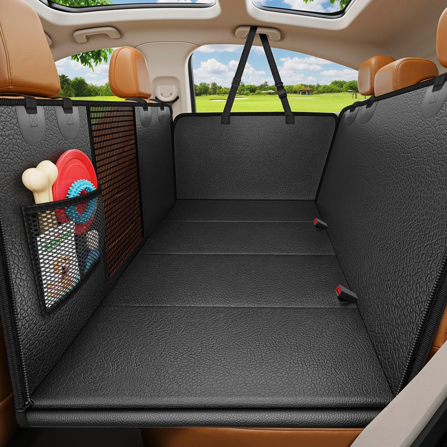 URPOWER Hard Bottom Dog Car Seat Cover for Back Seat, Waterproof Hammock