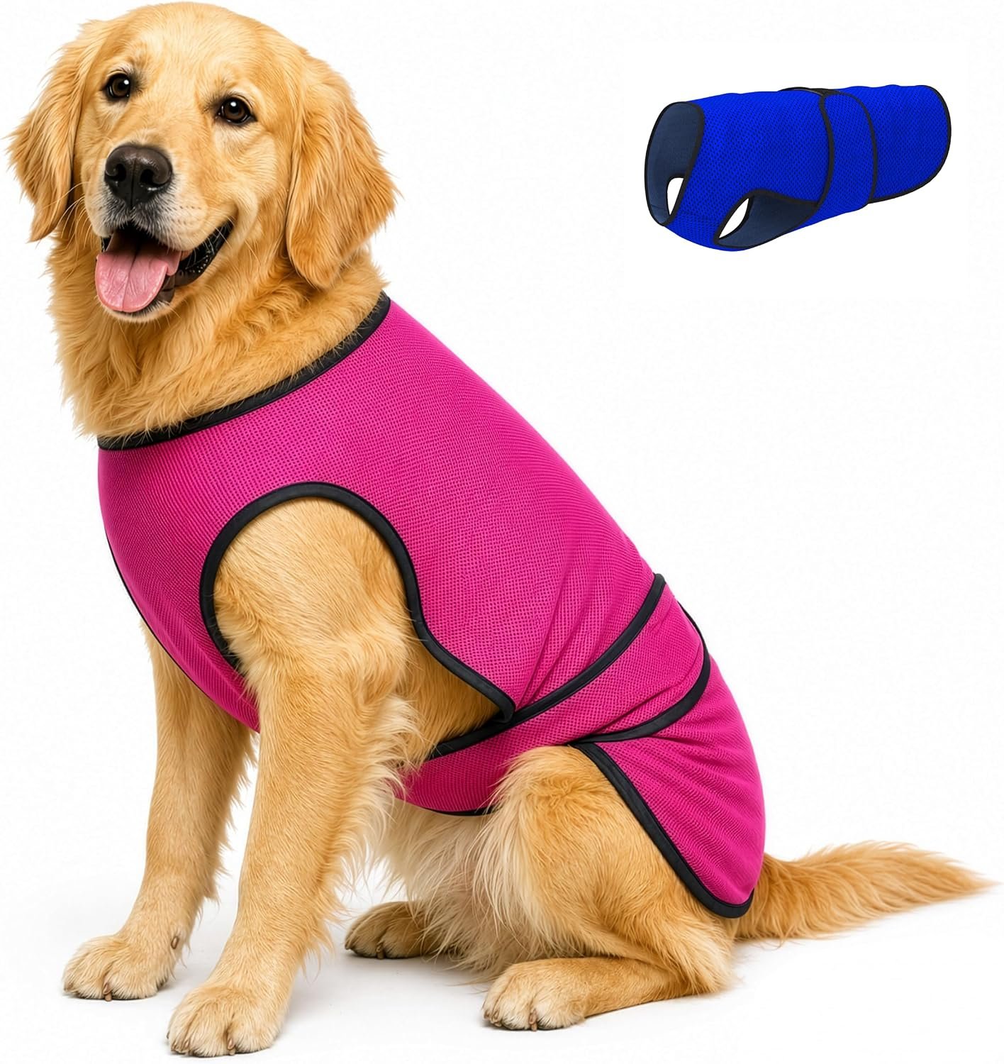 Dog Cooling Vest, Lightweight Cooling Shirt, Rose Pink, L