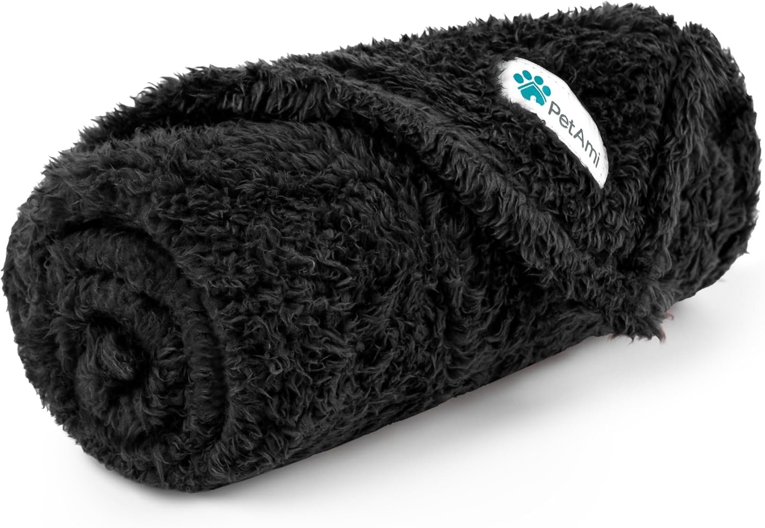 PetAmi Soft Plush Sherpa Dog Blanket for Pet Cat, Small 24×32, Black