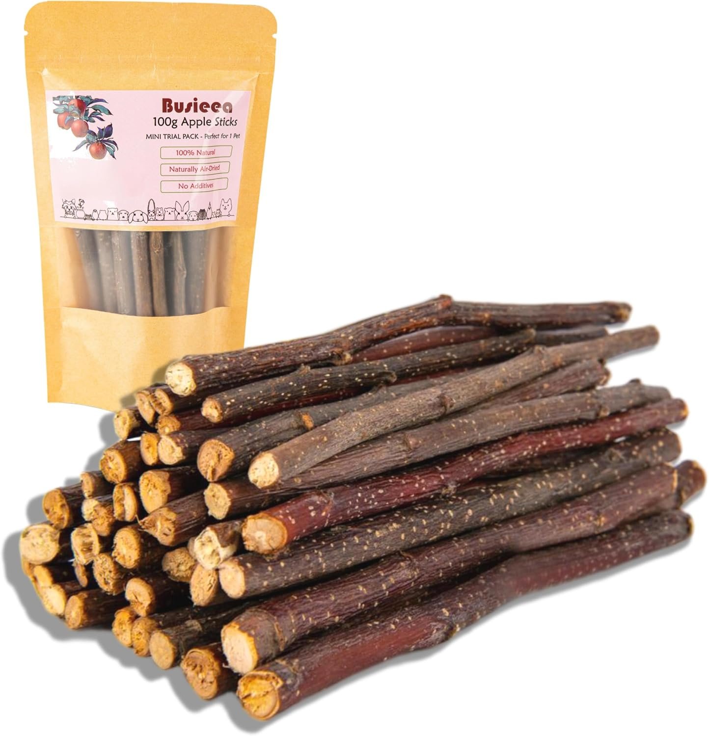 Apple Chew Sticks 100g Mini Molar Toys for Small Pets