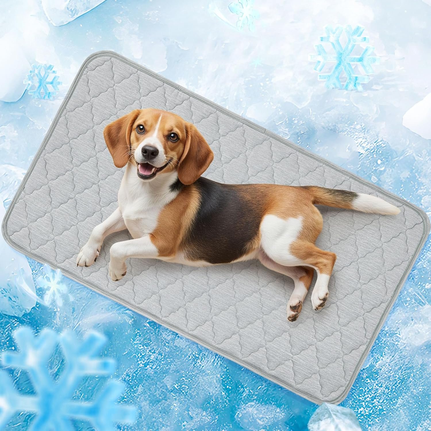 LOOBANI Dog Cooling Mat for Medium Dogs 36″x23″- Cooling Pad for Dog, Cool Blanket for Dogs Machine Washable, Pet Cool Mat for Indoor, Outdoor, Couches, Crates, Car Seats for Trips (Grey, 36″x23″)