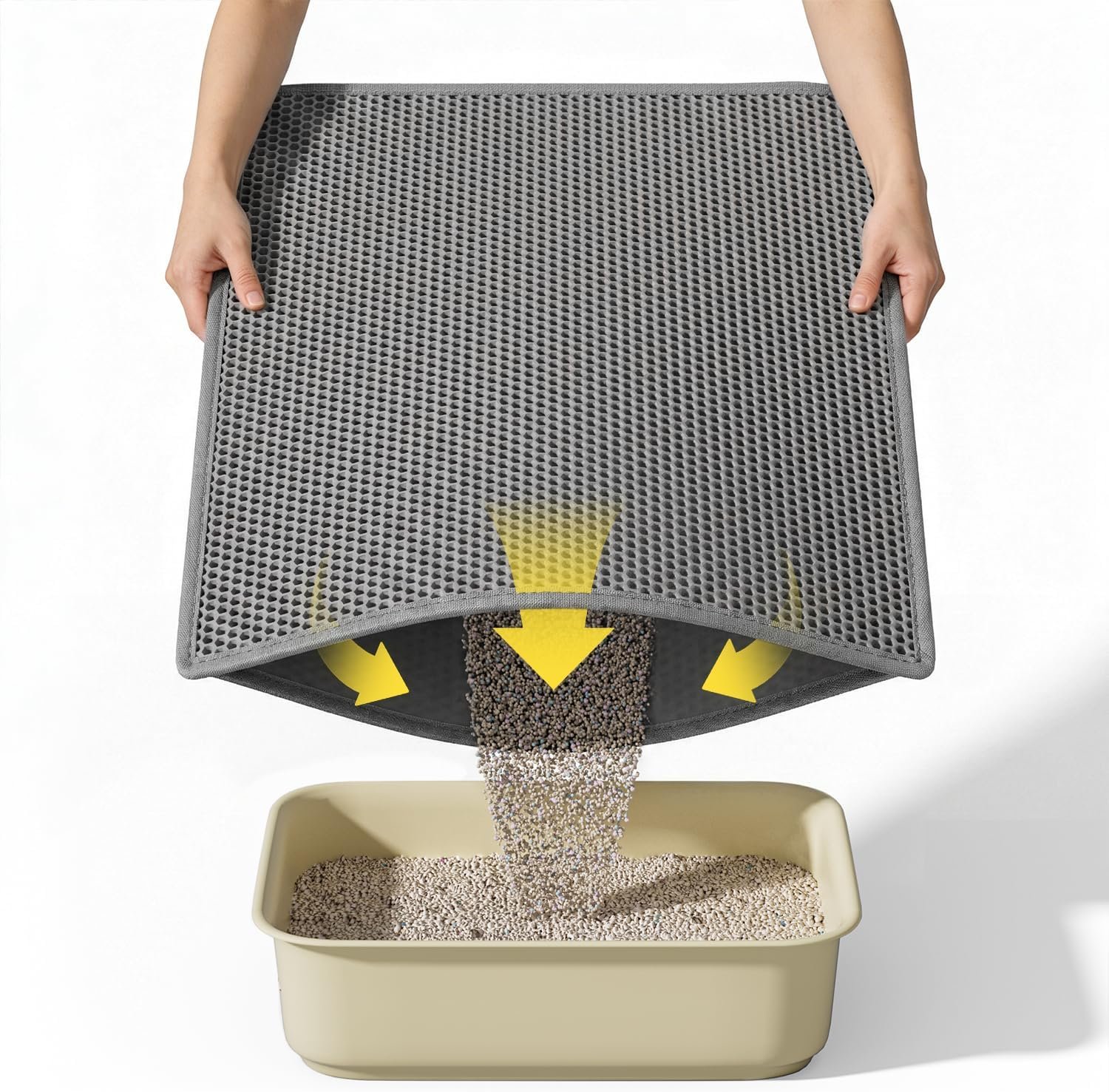 Cat Litter Mat, 30″x24″, Waterproof, Easy to Clean (Grey-1Pack)