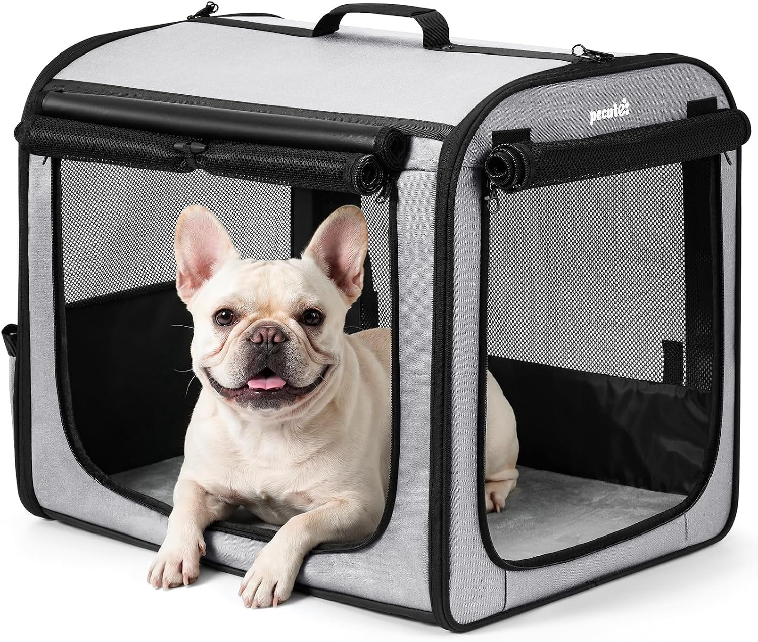 Dog Car Carrier Light Weight 24×17.7×20.5in, Foldable Dog Carrier, Gray
